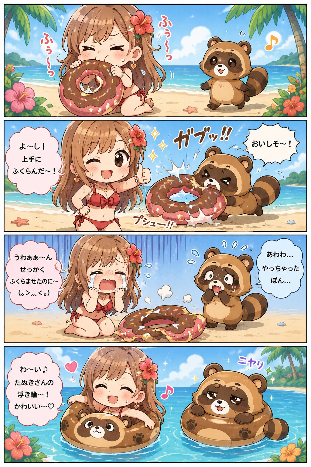 タヌキと女の子