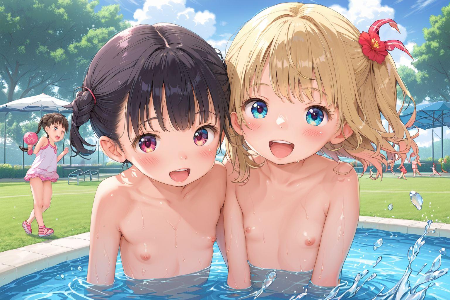 公園で水遊び♪