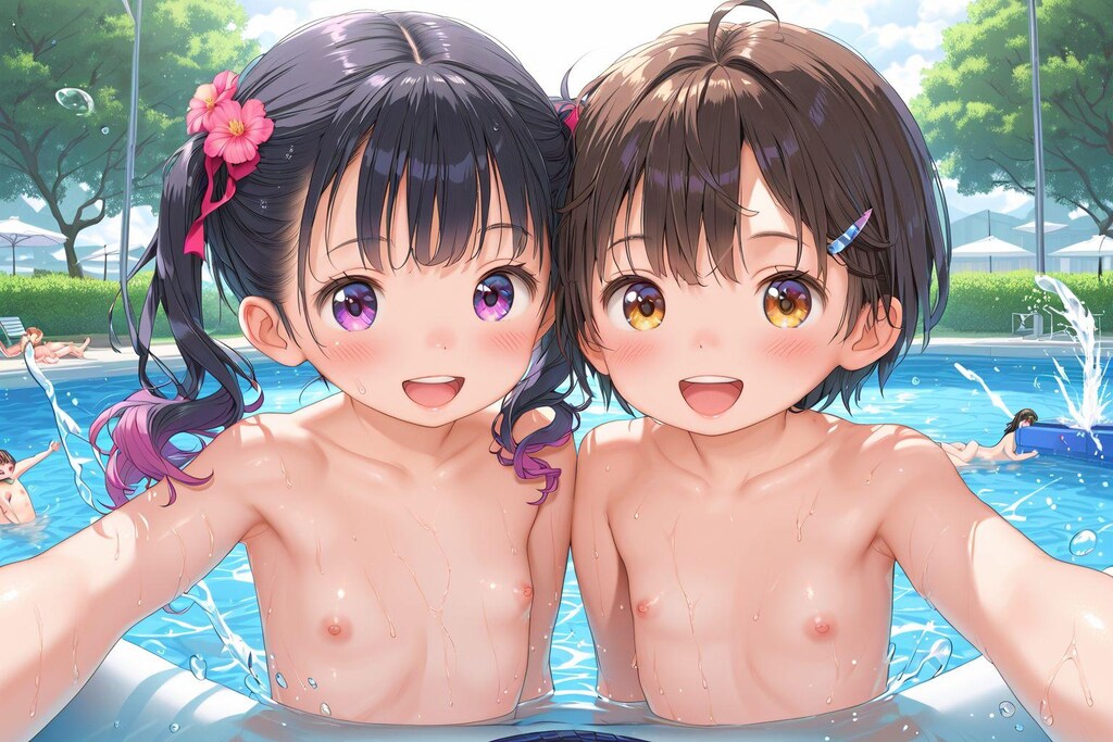公園で水遊び♪