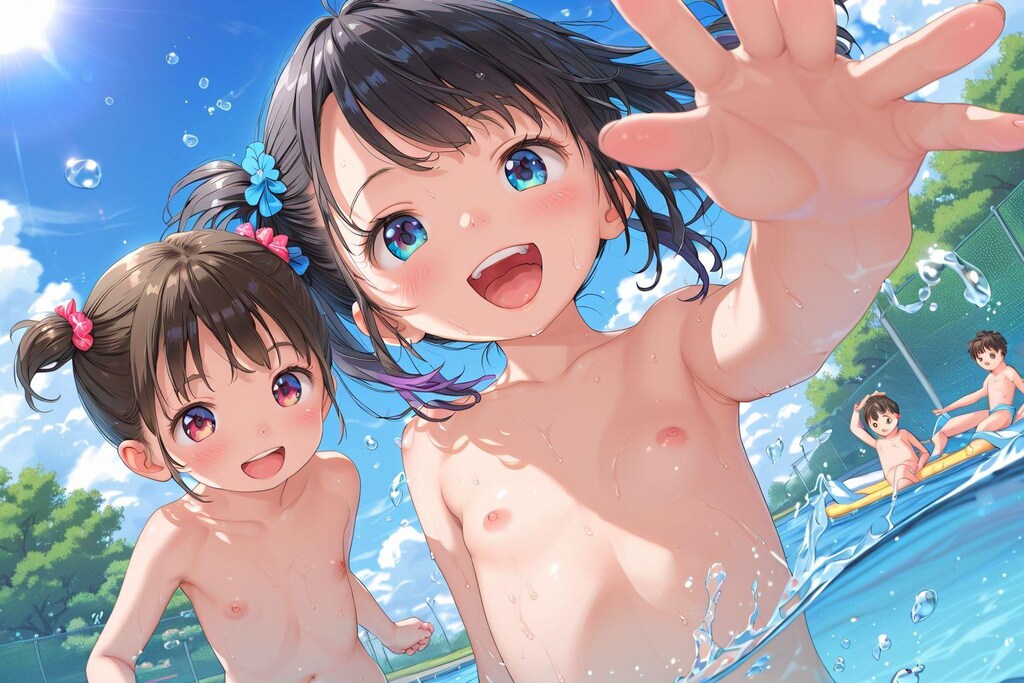公園で水遊び♪