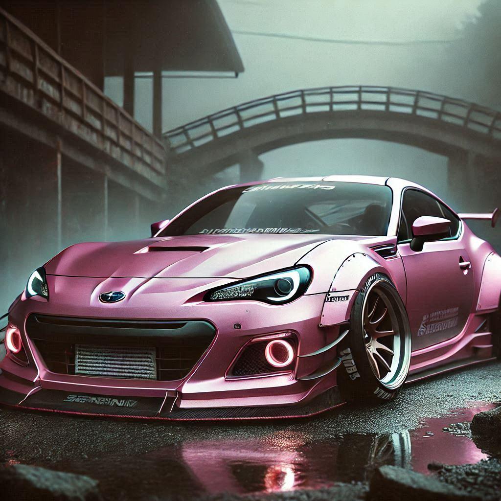 ピンクメタリックのスバルBRZのドリ車 | の人気AIイラスト・グラビア