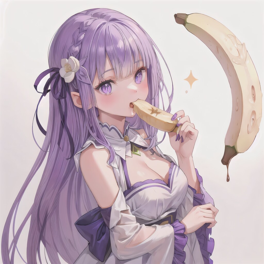 紫髪ロングでバナナの少女３