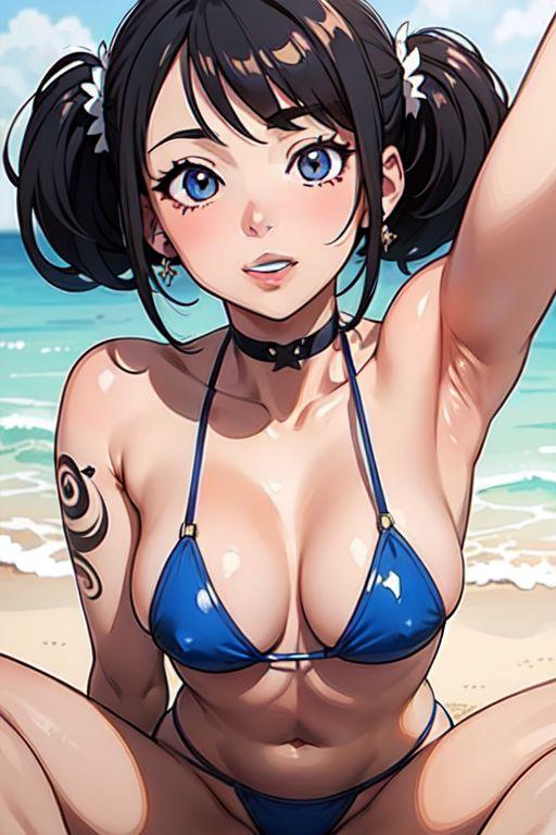 ビキニ刺青少女 tattooed teen in bikini