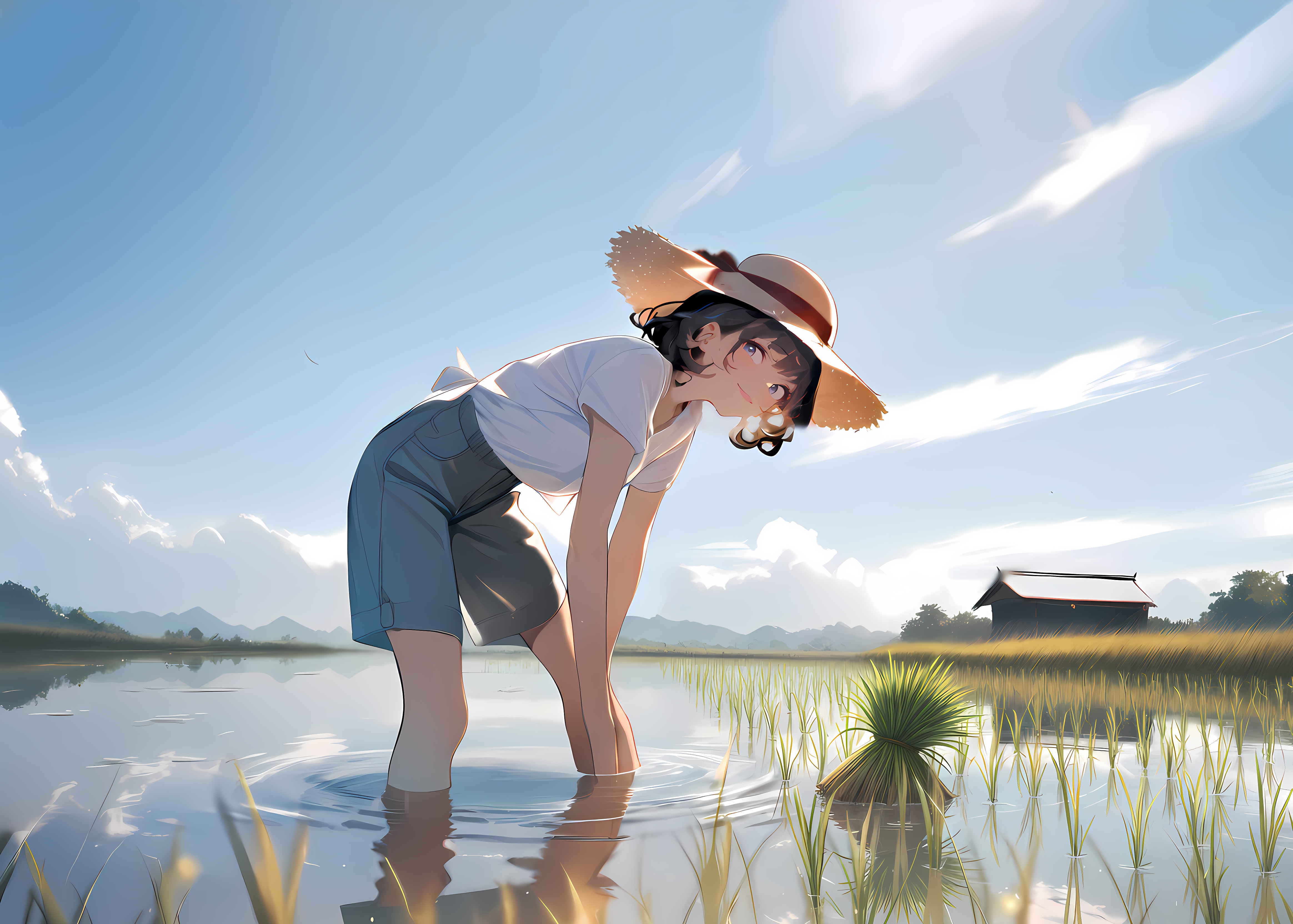 田植え・アケミ１１（SDXL  animagineXL4.0） | の人気AIイラスト・グラビア