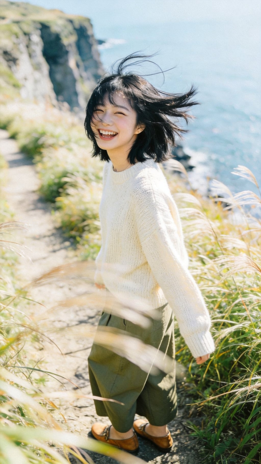 Laughing Into the Ocean Wind