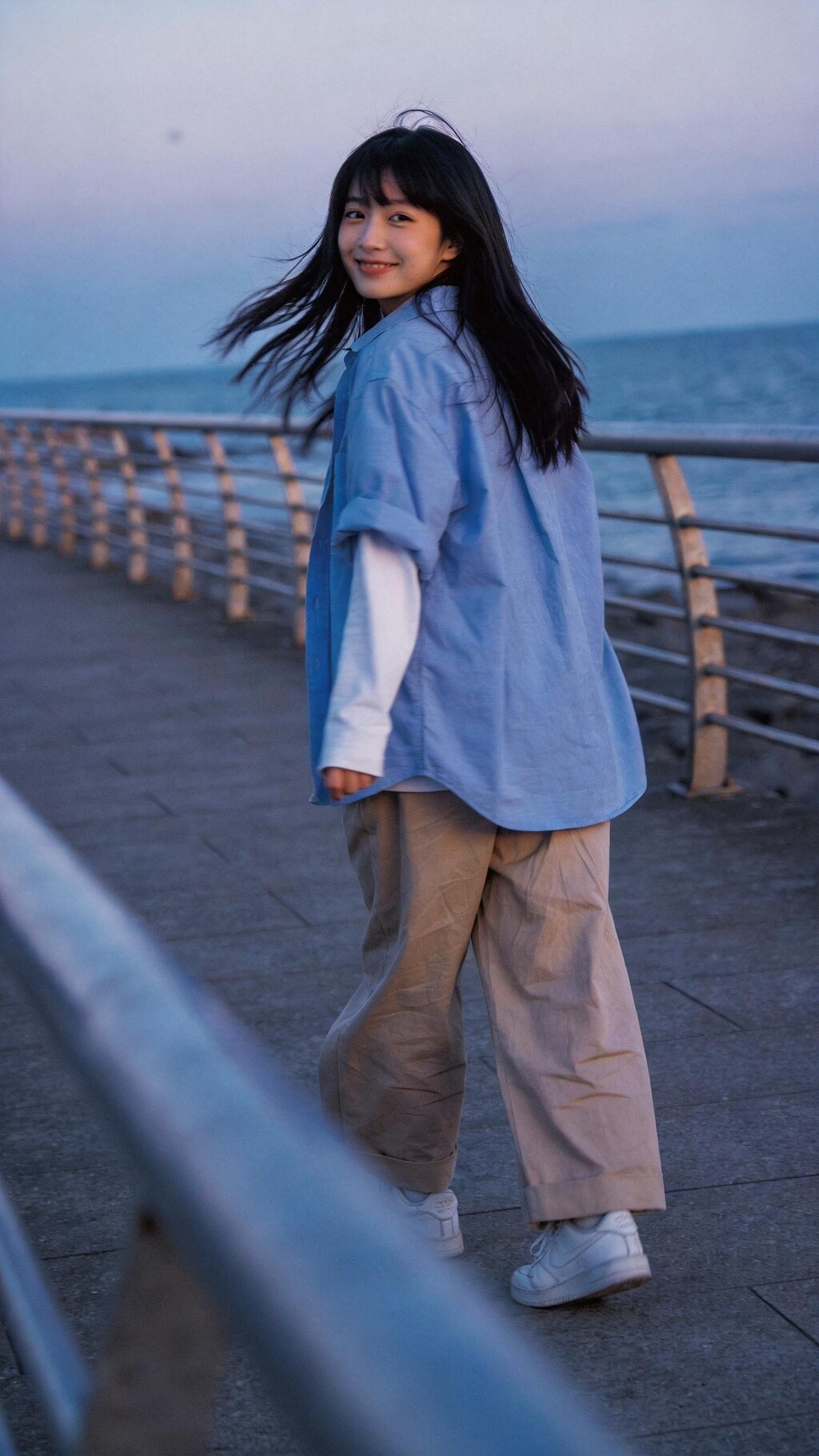 Laughing Into the Ocean Wind