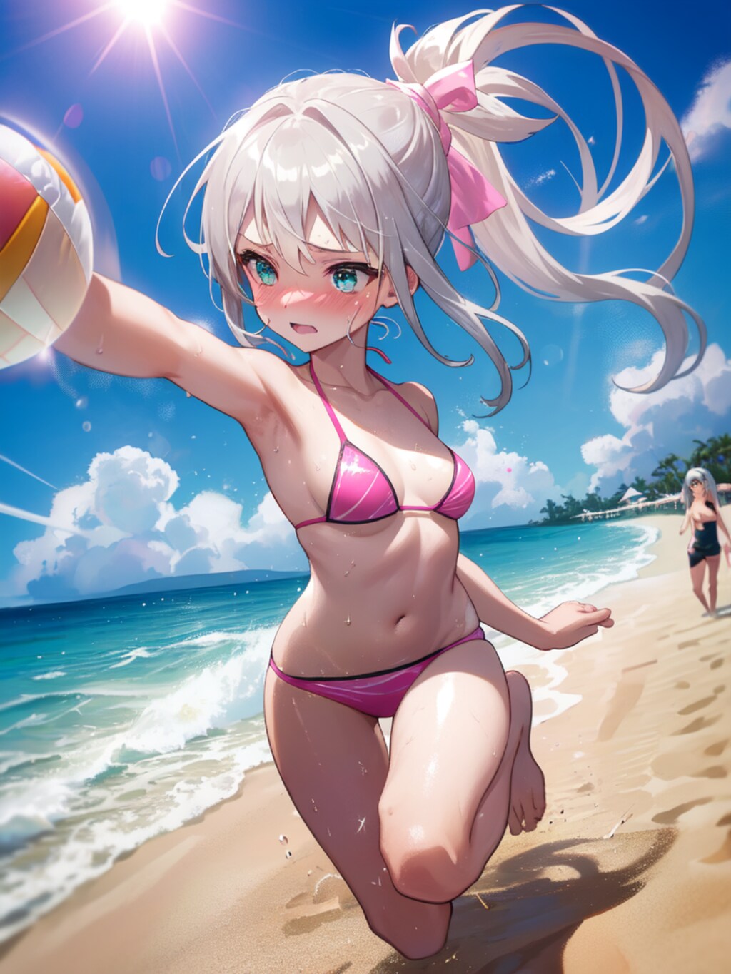 ビーチボール投げるよ？！