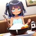どんぶり飯を食べるこなつちゃん 3枚目