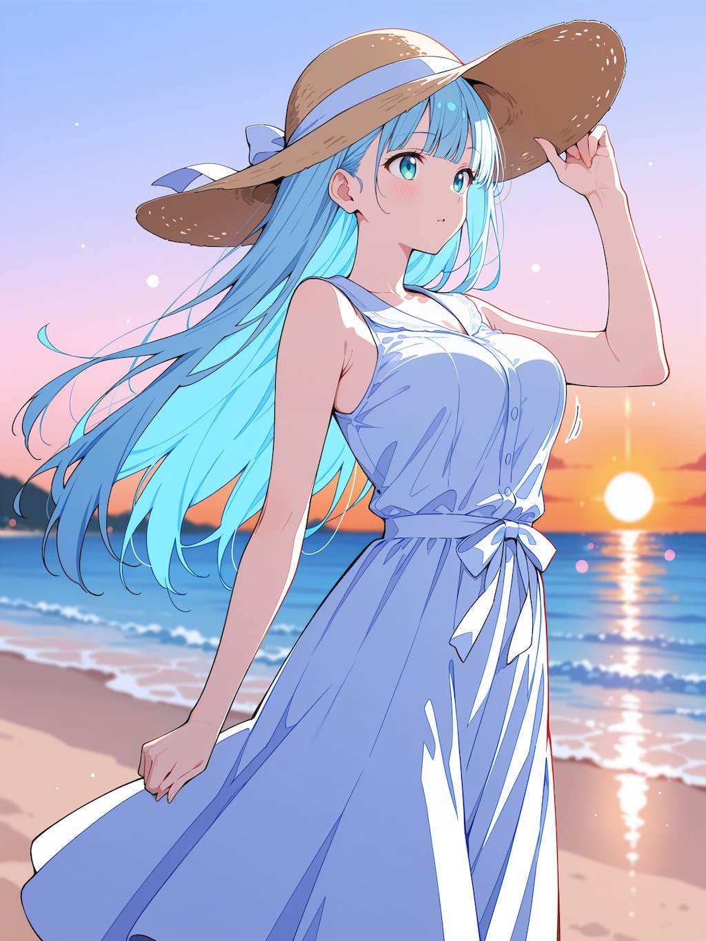 夕暮れの海