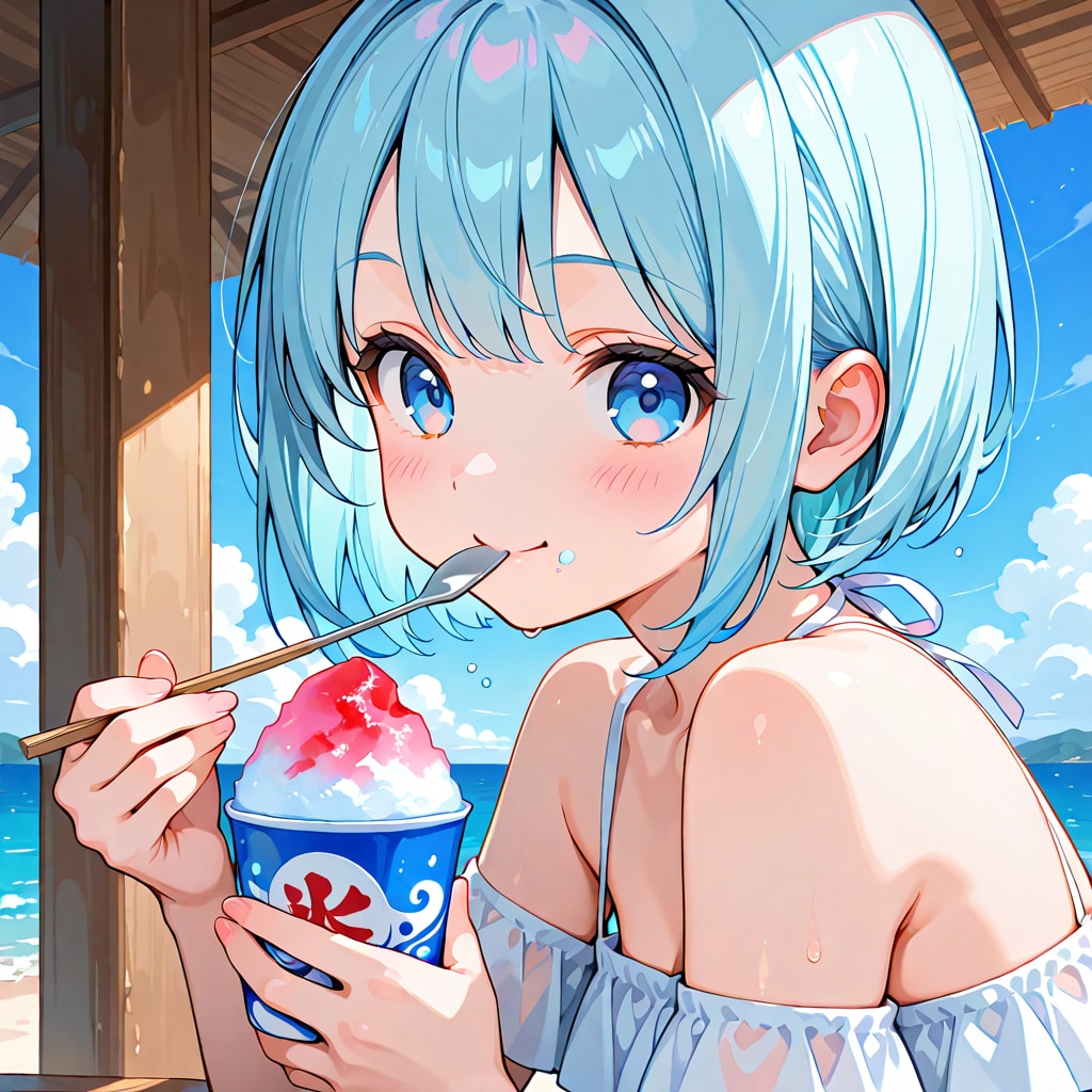みんなでかき氷を食べる♡
