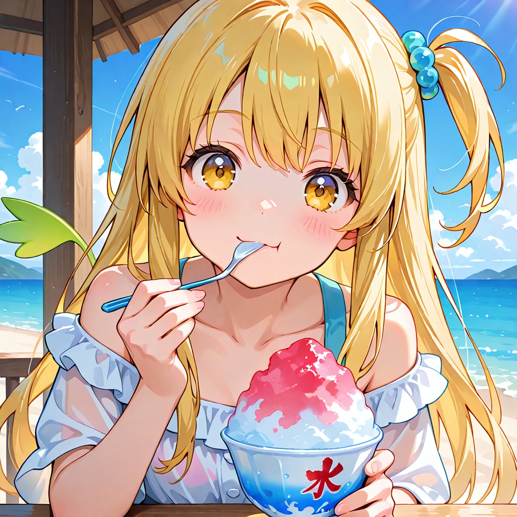 みんなでかき氷を食べる♡