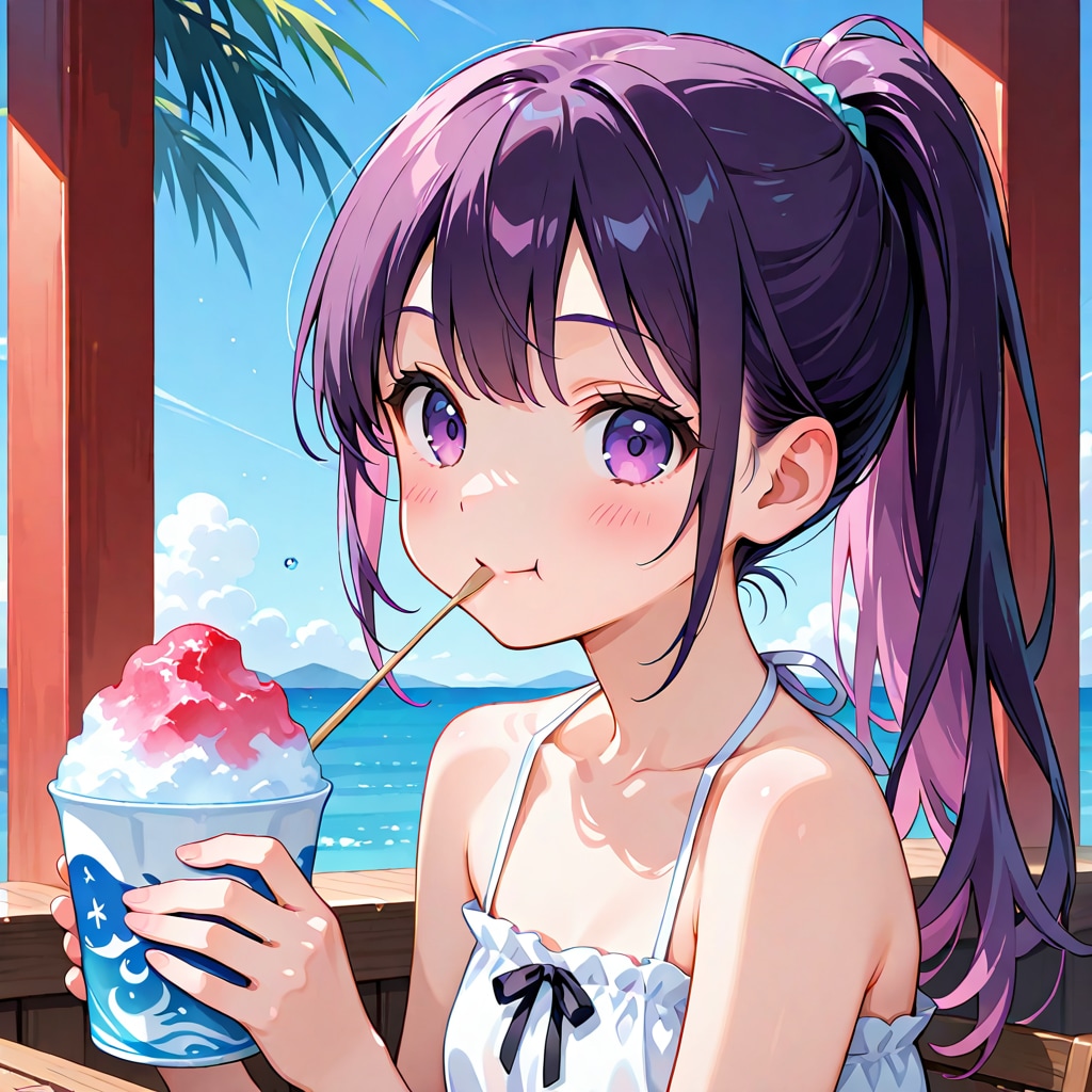 みんなでかき氷を食べる♡