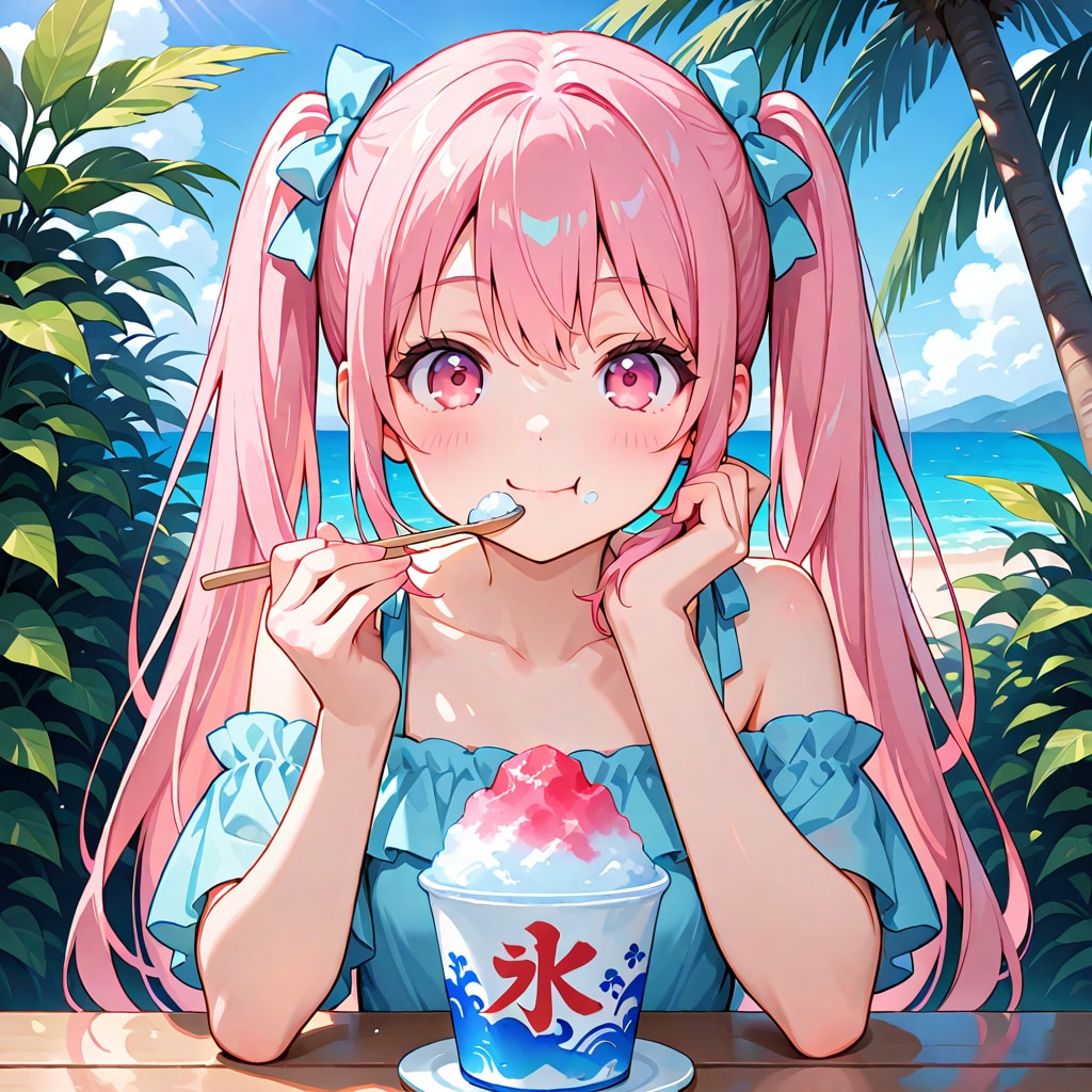 みんなでかき氷を食べる♡