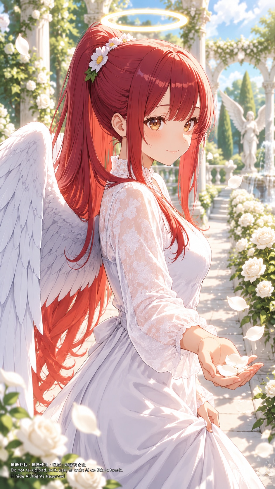 🌹 ミカエルさん、花の庭で振り向いて | の人気AIイラスト・グラビア
