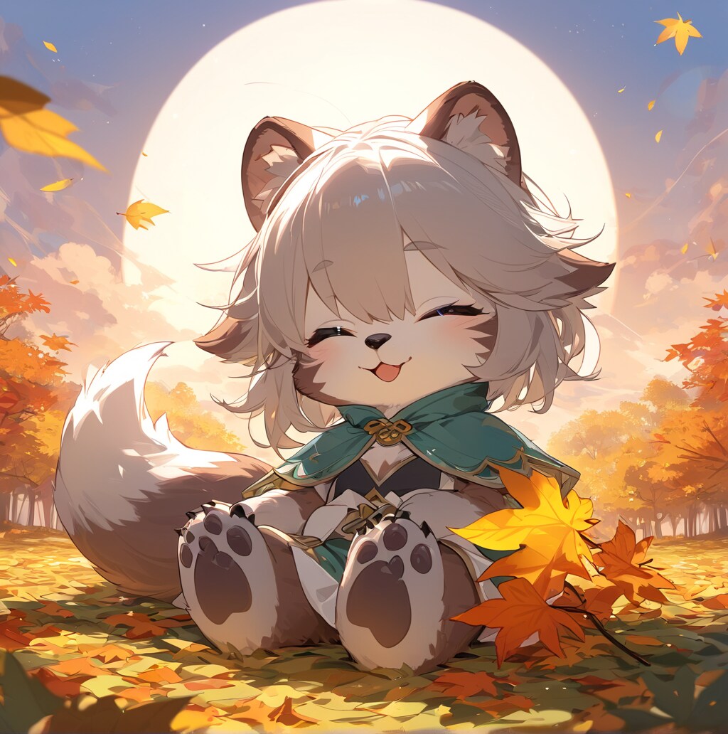 秋の空とタヌキさん | の人気AIイラスト・グラビア