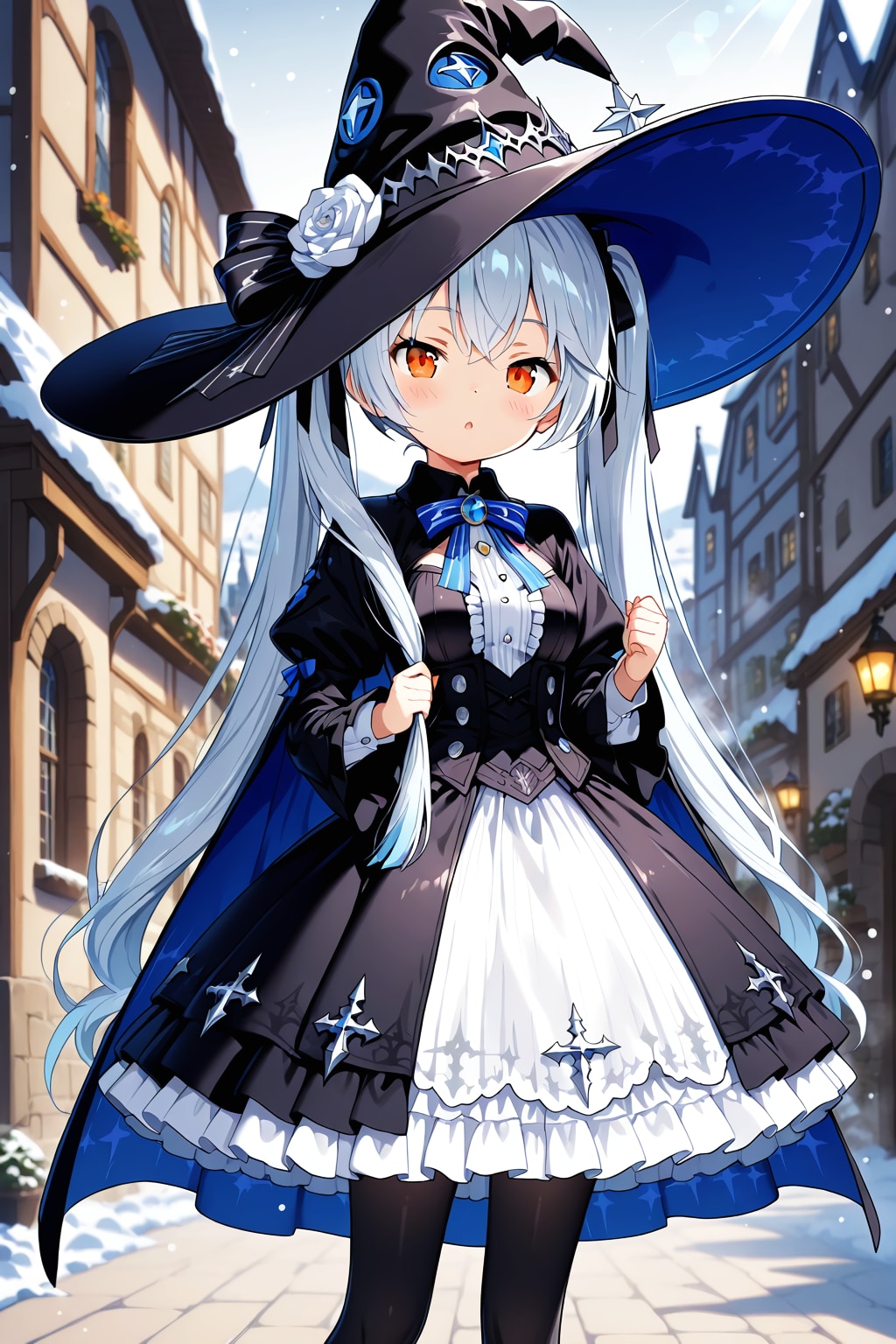 雪降る街の魔法帽子