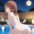 モノキニの心実を後ろから(PixAI版) 2枚目
