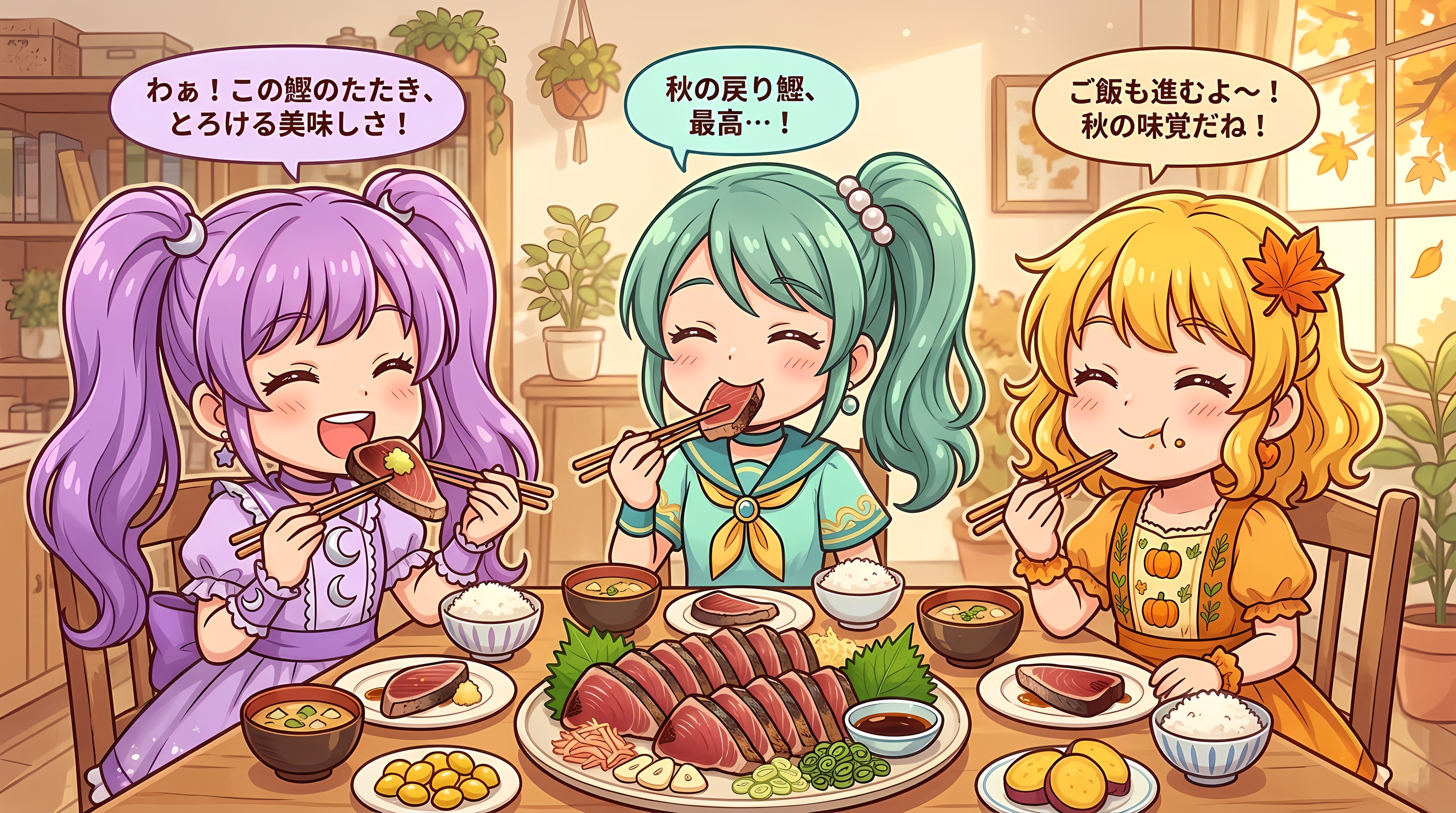 【襲来！秋の味覚！】魔法少女ｘ鰹のタタキ | の人気AIイラスト・グラビア