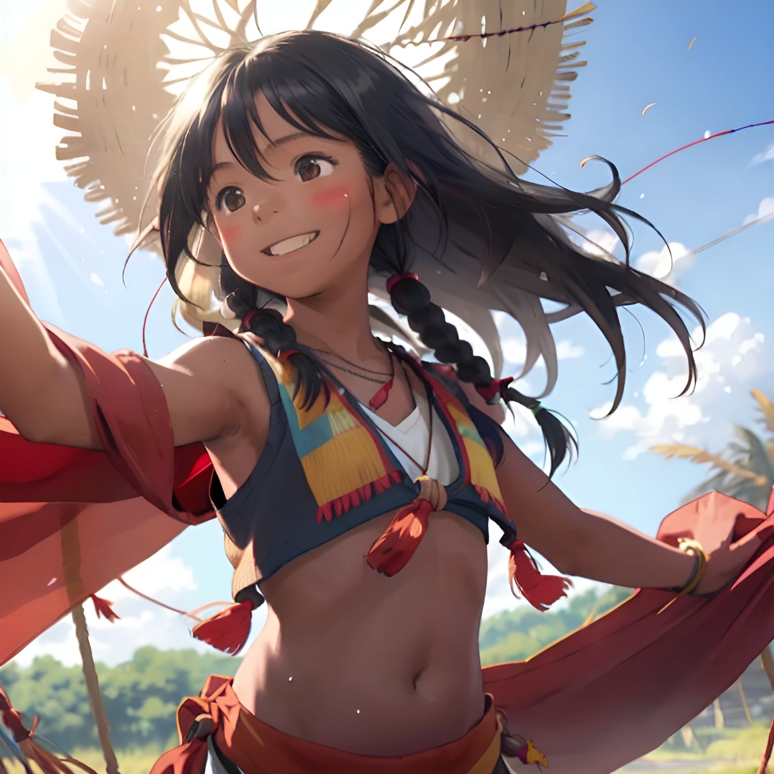 ジャングルでも黒髪少女
