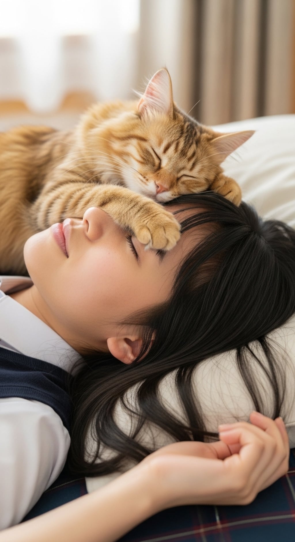 おでこ寝にゃんにゃん