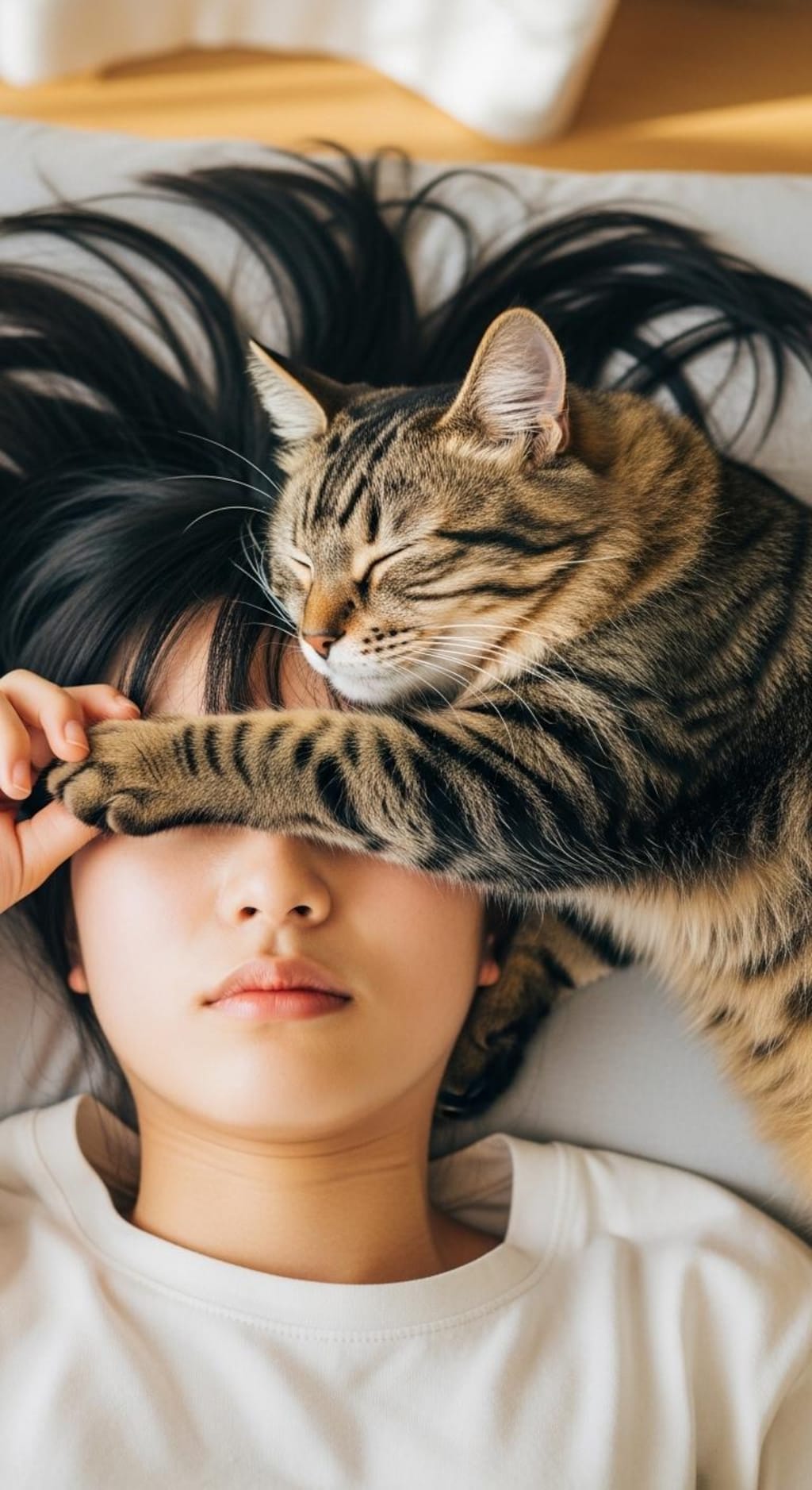 おでこ寝にゃんにゃん