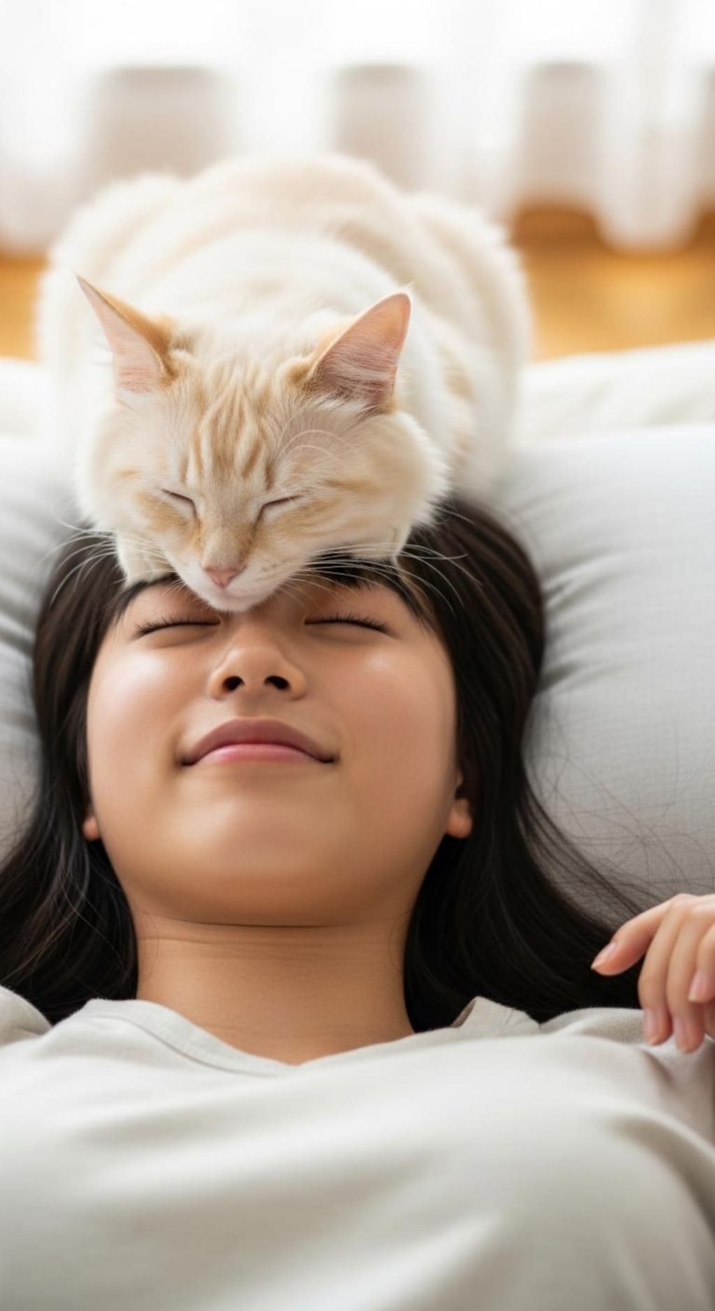 おでこ寝にゃんにゃん