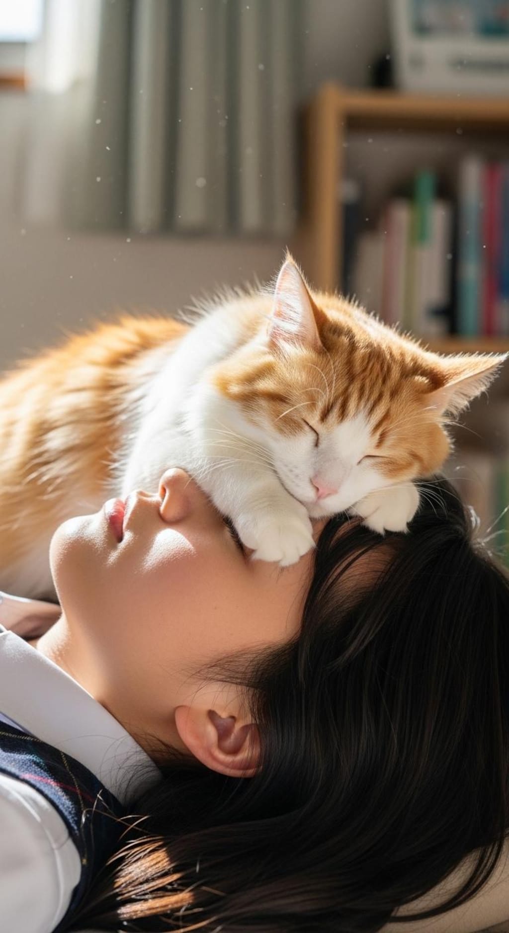 おでこ寝にゃんにゃん