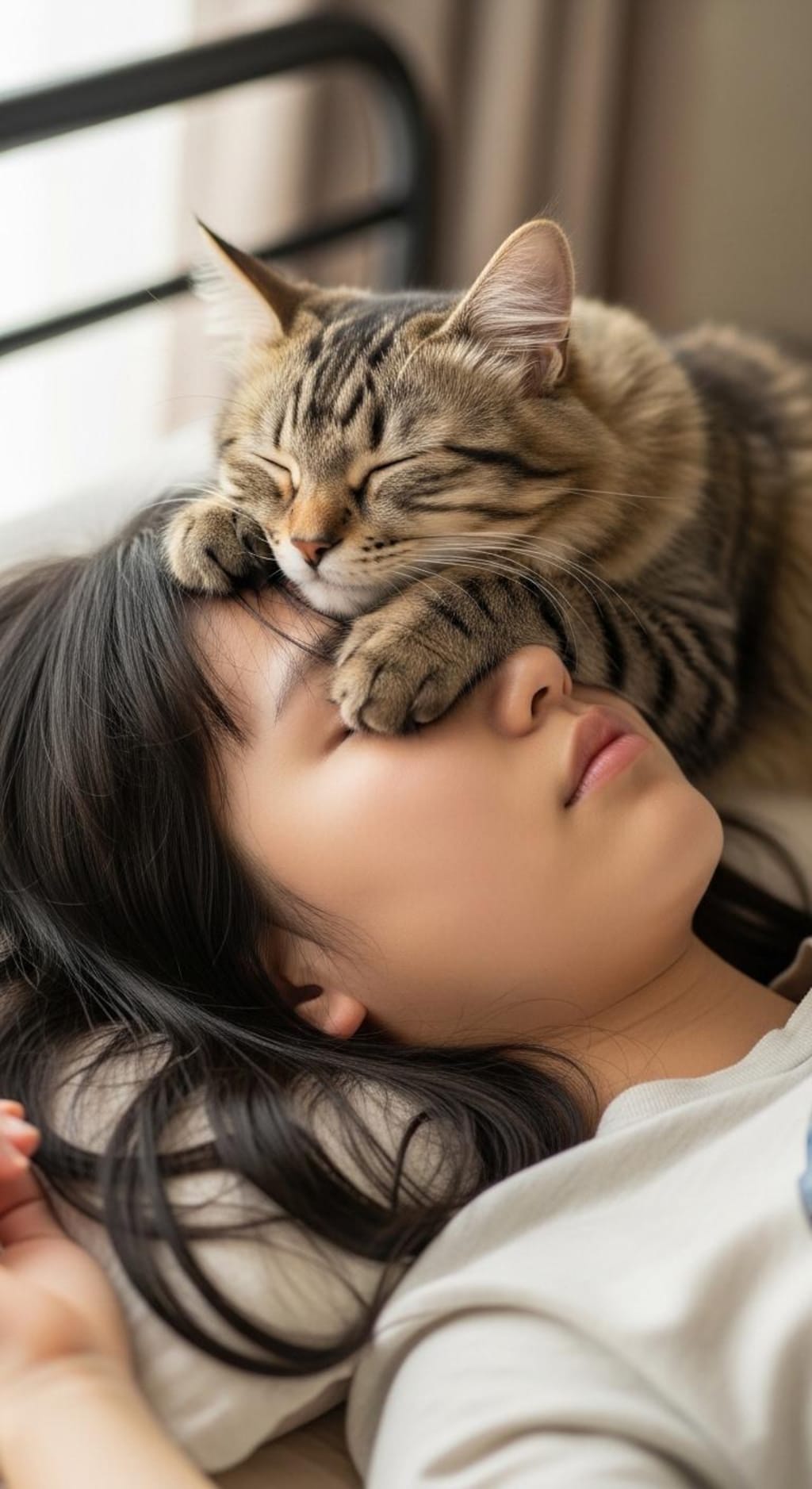 おでこ寝にゃんにゃん