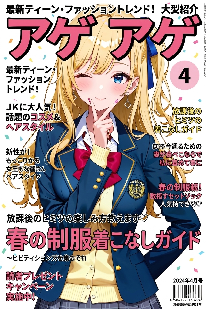 ナミちゃんとティーン雑誌 | の人気AIイラスト・グラビア