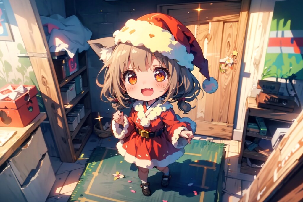 TOPAZ_サンタちびちゃん、少しキラキラ-。