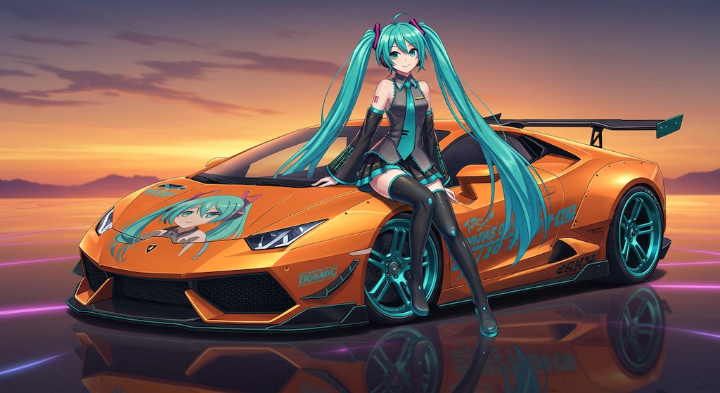 初音ミクとアヴェンタドール