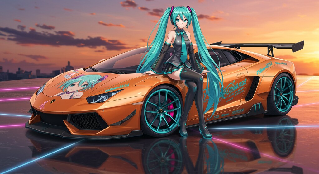 初音ミクとアヴェンタドール