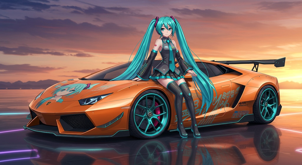 初音ミクとアヴェンタドール