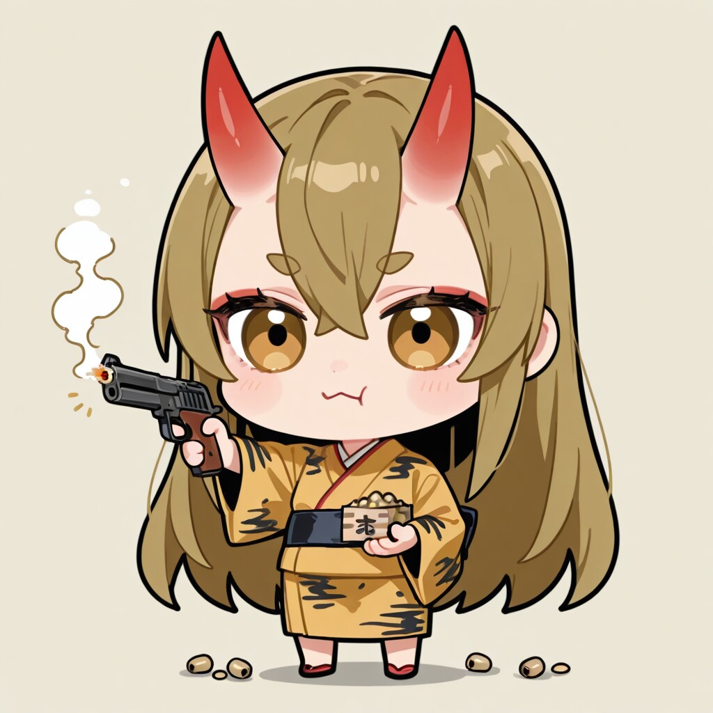 豆鉄砲で武装する鬼っ子