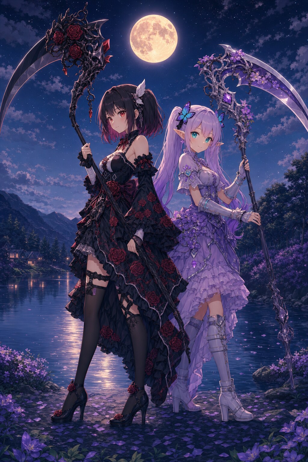 死神少女（ミテルちゃん＆すみれちゃんVersion） | の人気AIイラスト・グラビア