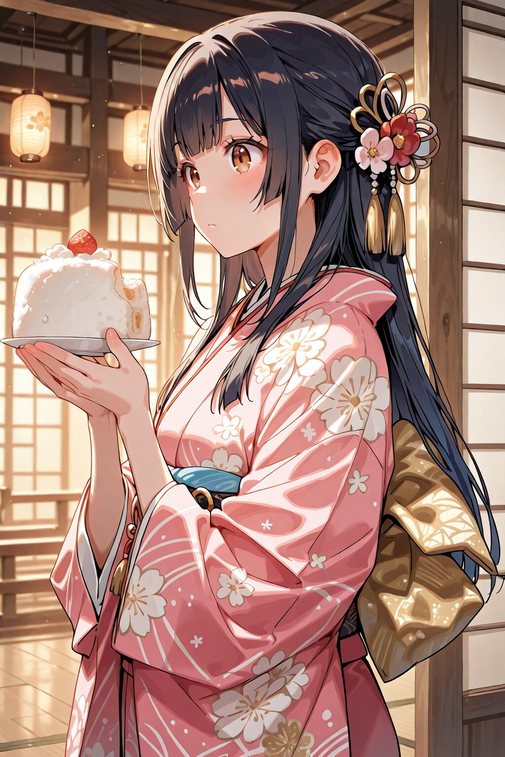 大福？を食べるさくら姫 | の人気AIイラスト・グラビア