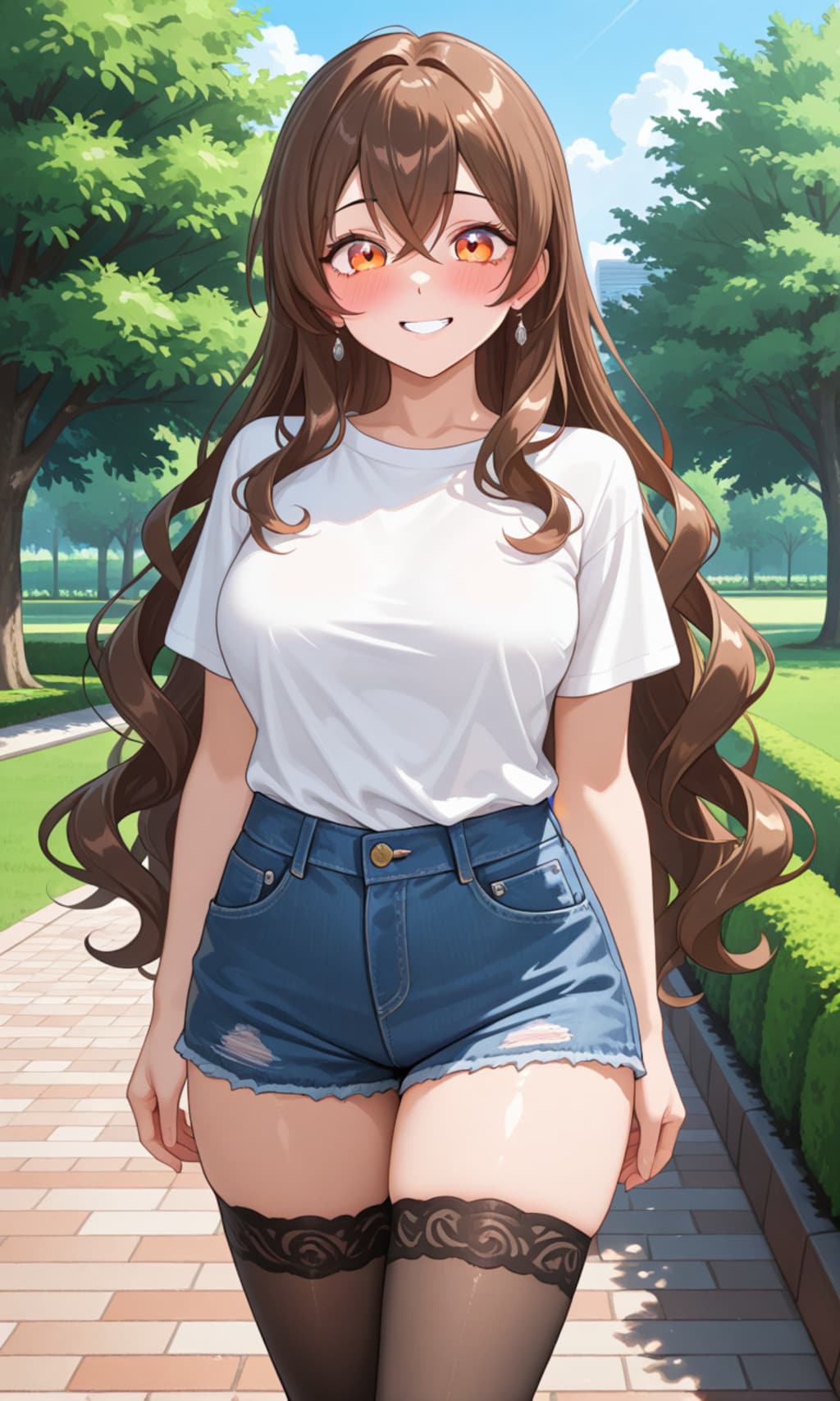 【うちの子ママ】娘のメグの服を勝手に借りて散歩してみる