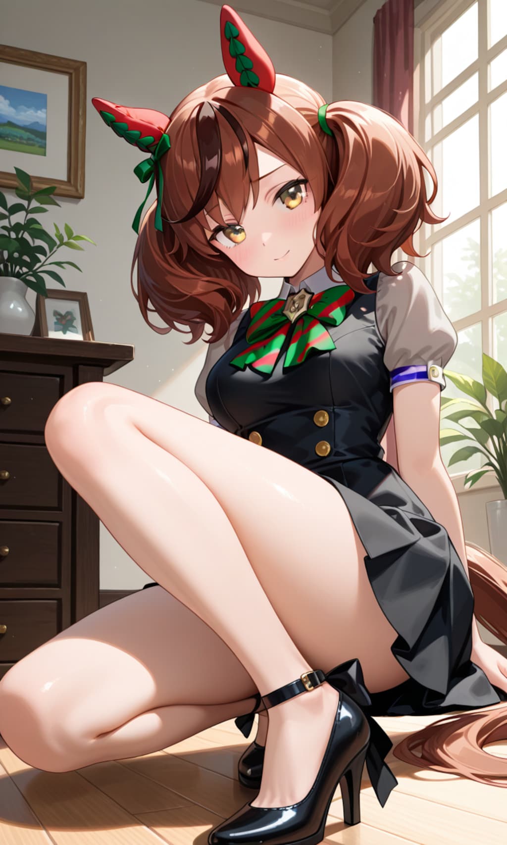 すらっとした足を見せてくれるネイチャさん