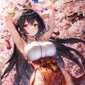 黒髪ロングぴっちり腋見せ巫女ちゃん試作 HolaraAI 2枚目