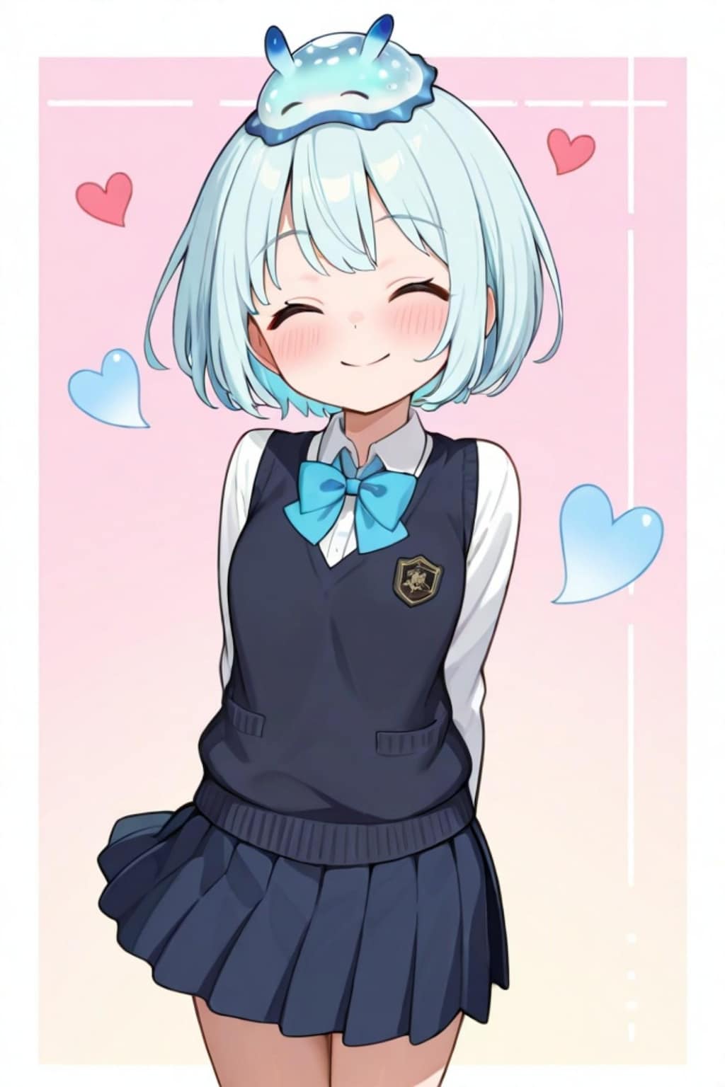 笑顔の青髪ちゃん
