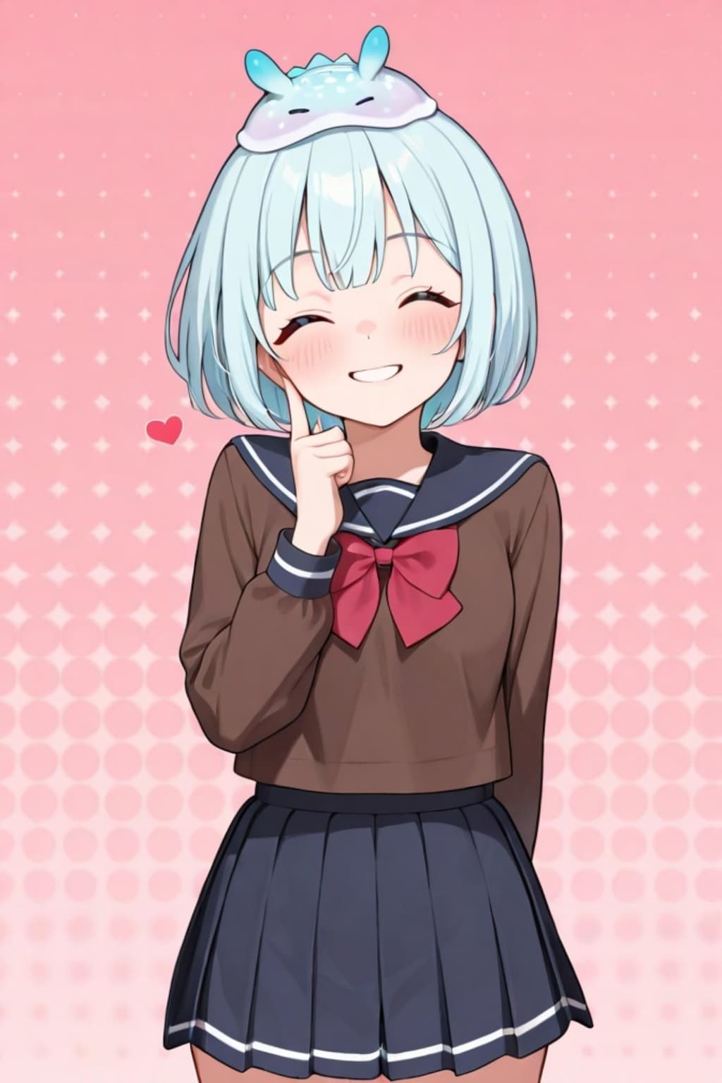 笑顔の青髪ちゃん