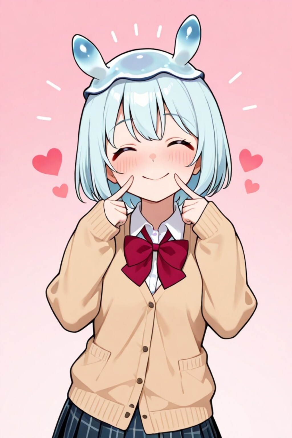 笑顔の青髪ちゃん