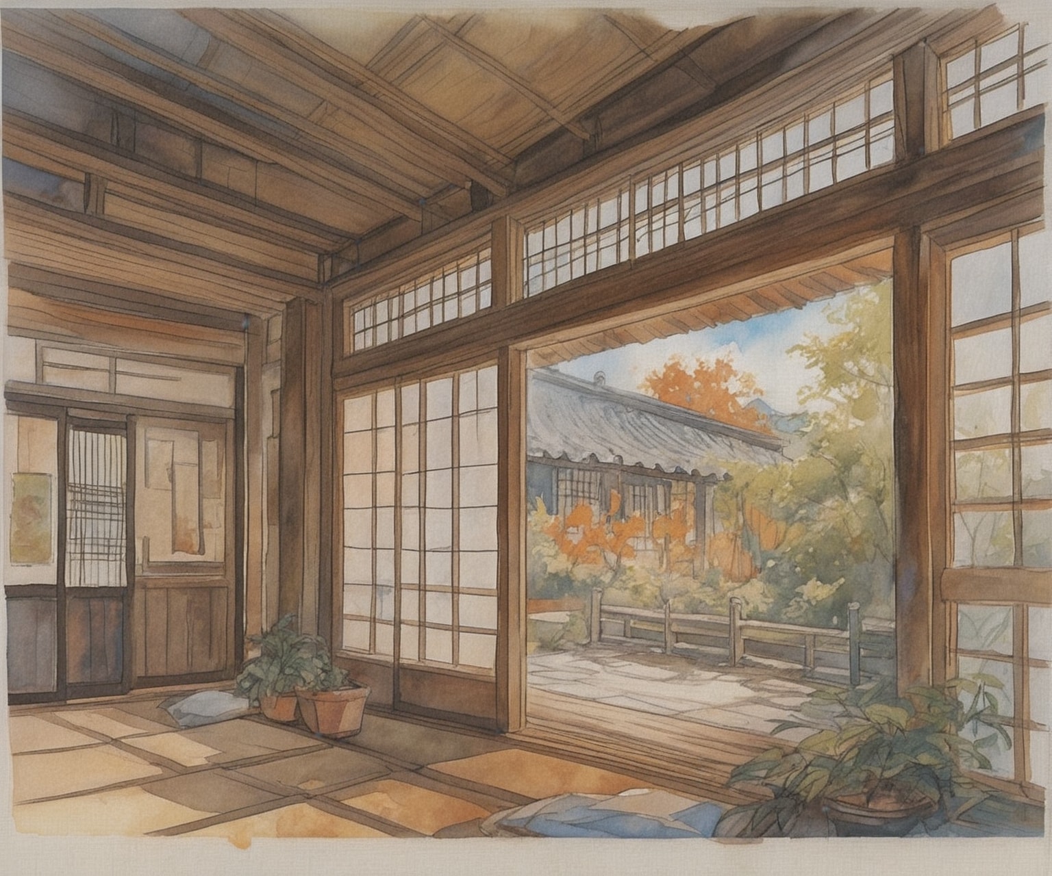 プロンプトテスト：indoors, grasses,