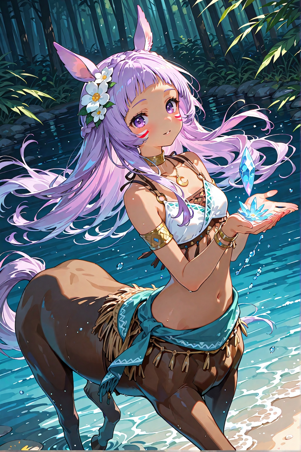 月明かりの河と精霊石【夢エリ】