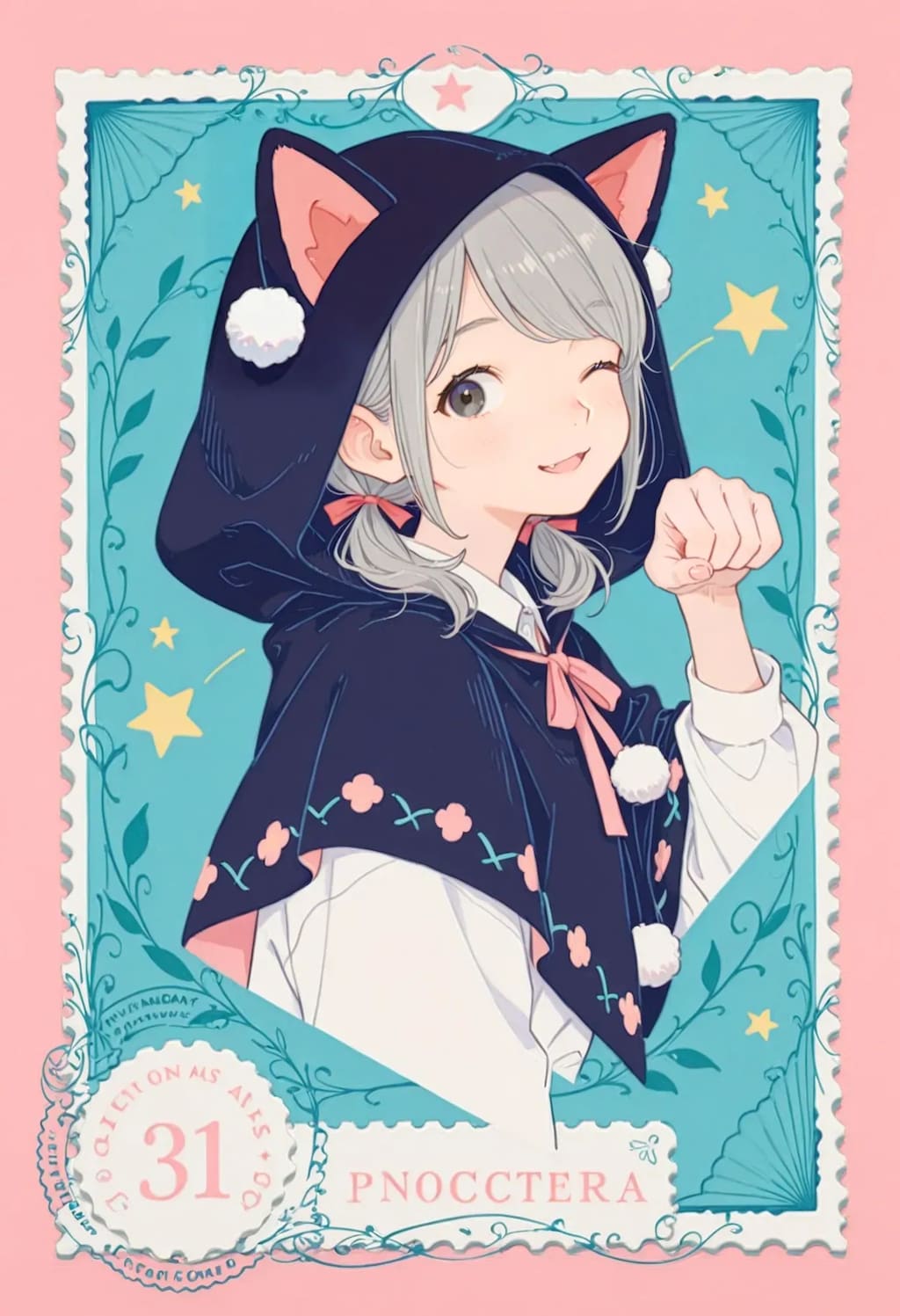 クロネコ頭巾な雪華ちゃん