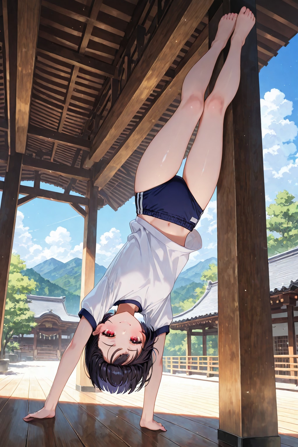 逆立ちするブルマ娘 ~ 黒髪ボブのブルマ娘１０５ ~