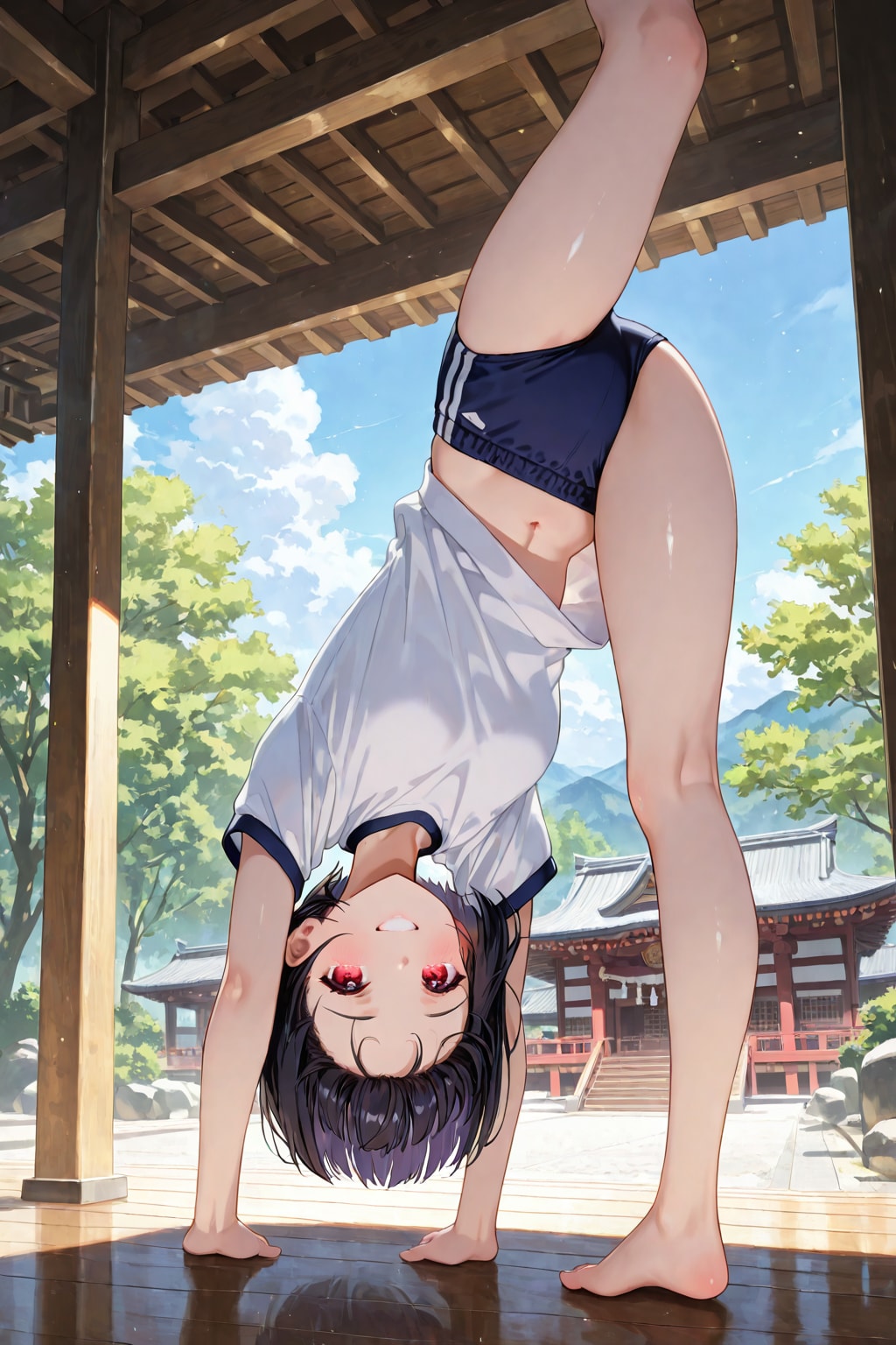 逆立ちするブルマ娘 ~ 黒髪ボブのブルマ娘１０５ ~