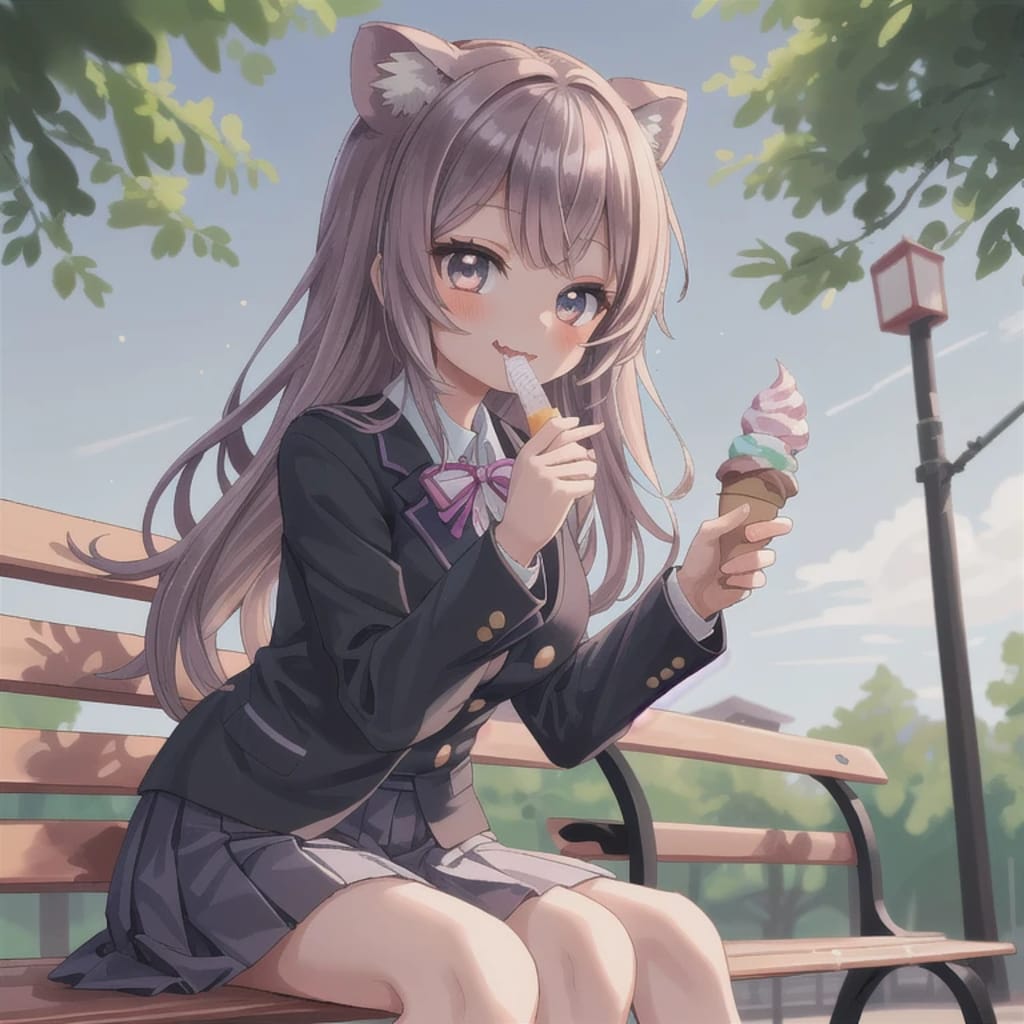 灰髪ロングでブレザーの少女２