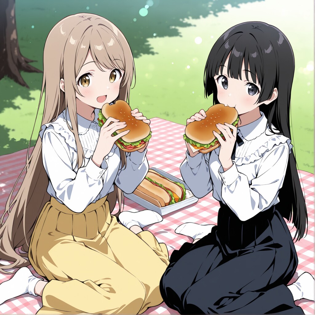 二人でピクニックランチ