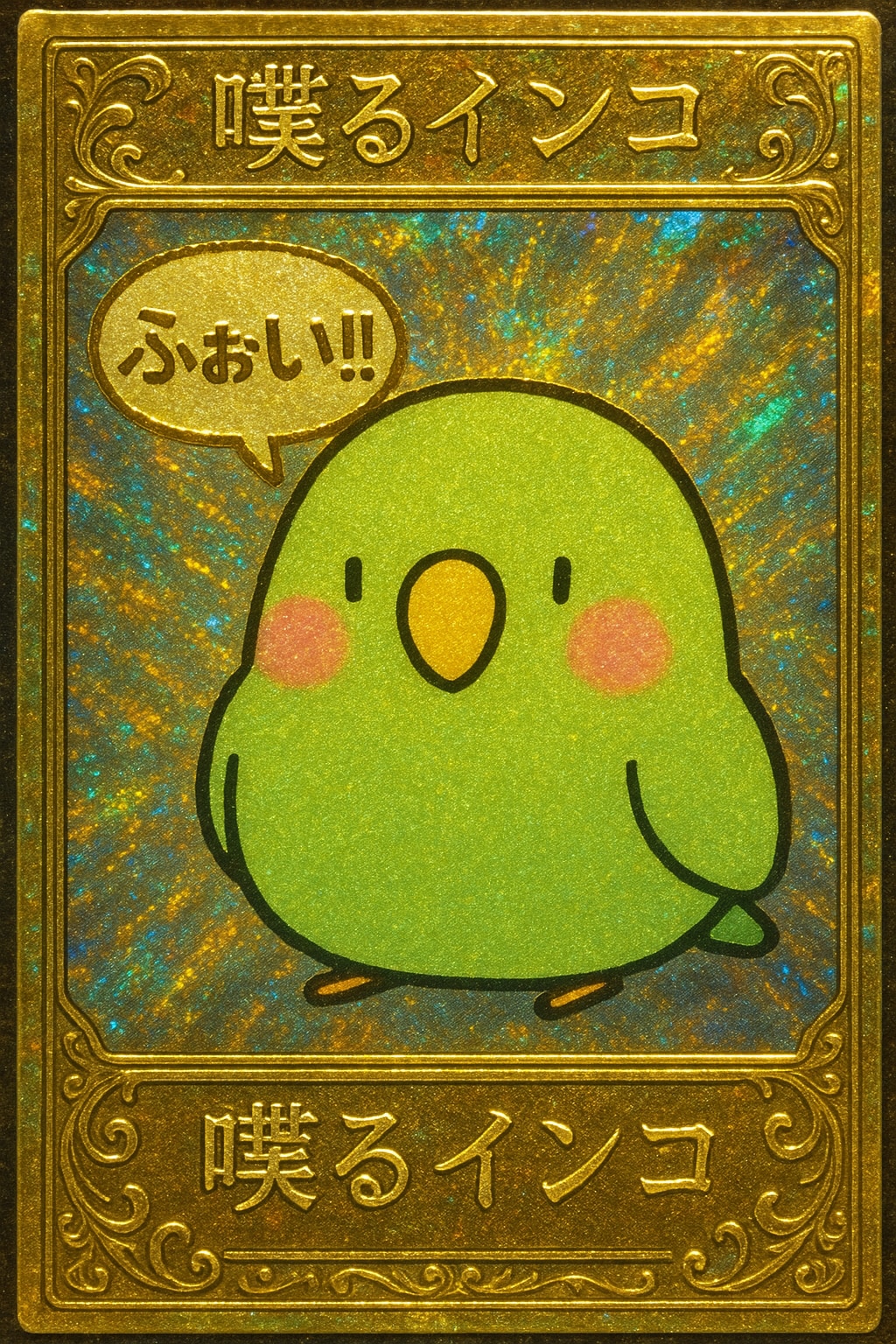 インコのレリーフレアカード